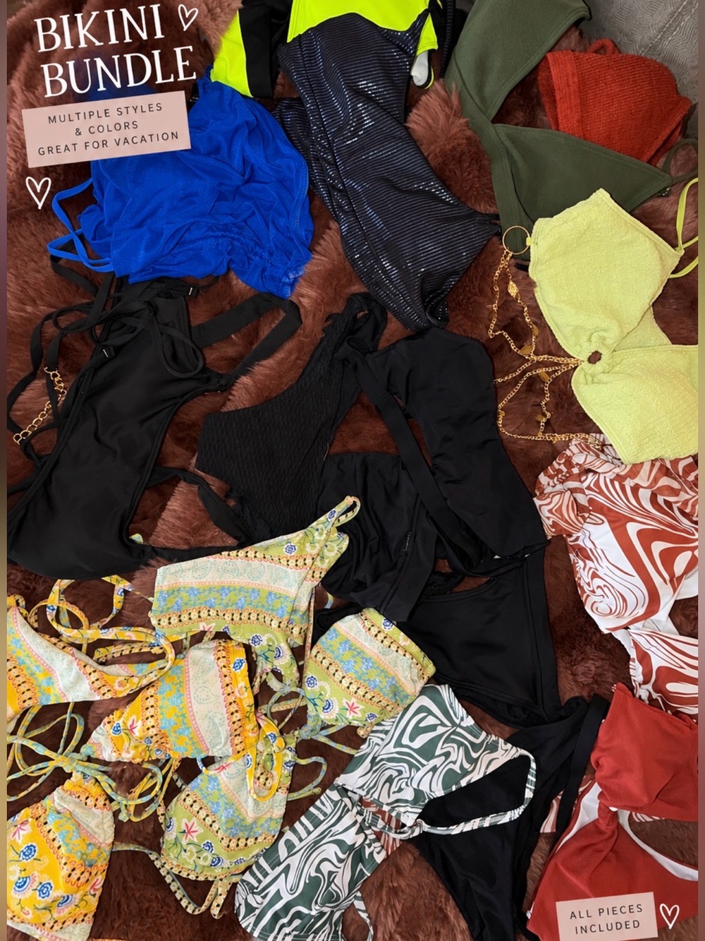 Beachwear Swimsuit 12+ Bikini Bundle, Small to Medium Sizing with Cover-Ups